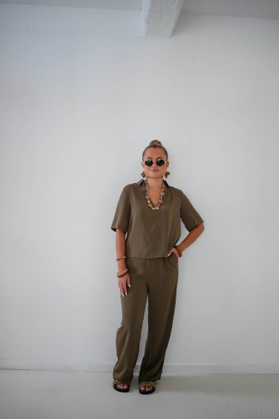 Ozlem Blouse Khaki - Afbeelding 2