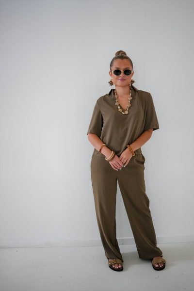 Ozlem Blouse Khaki - Afbeelding 6