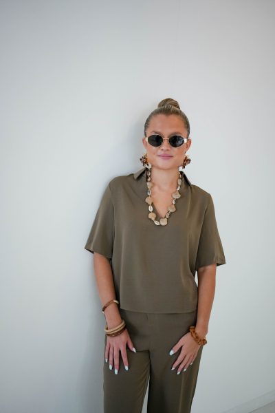 Ozlem Blouse Khaki - Afbeelding 3