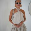 Halter Playsuit Beige