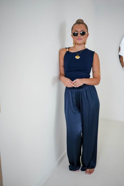 Lisa Satin Pants Navy