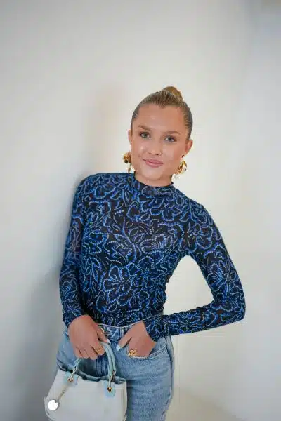 Lofty Manner Top Selma Floral Dot Print