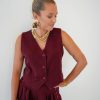 Giulia Gilet Burgundy