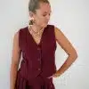 Giulia Gilet Burgundy