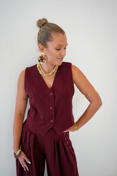 Giulia Gilet Burgundy