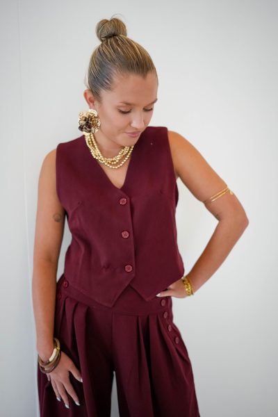 Giulia Gilet Burgundy - Afbeelding 4