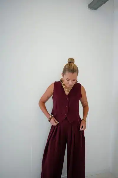 Giulia Gilet Burgundy - Afbeelding 7