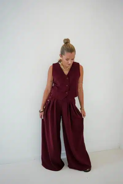 Giulia Gilet Burgundy - Afbeelding 3