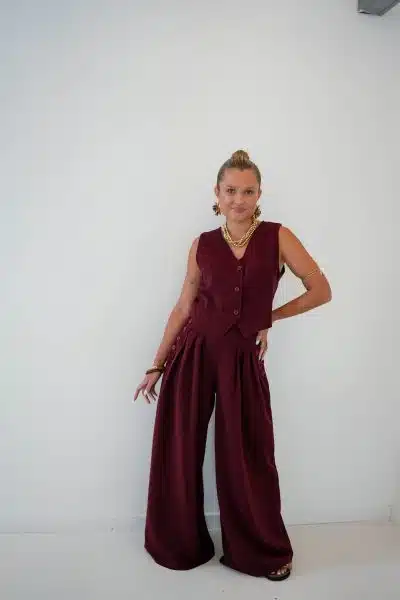 Giulia Gilet Burgundy - Afbeelding 6