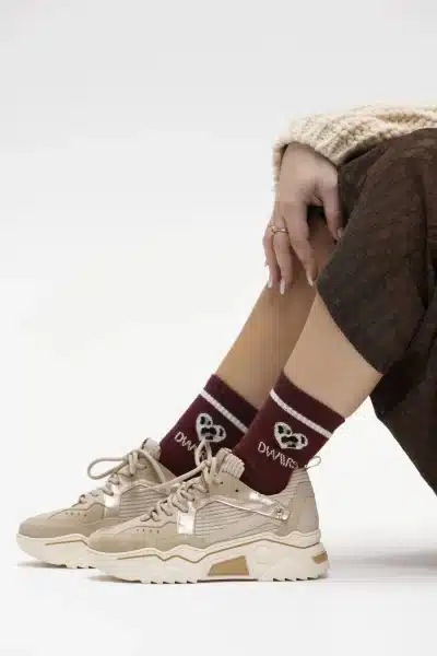 Dwrs Pluto Corduroy Beige Sneaker - Afbeelding 4