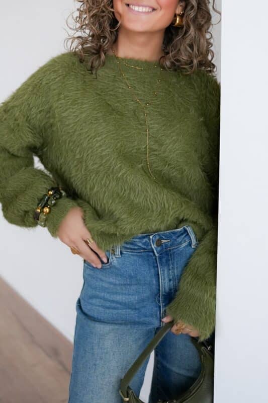 Alternative view of Yennie Fluffy Sweater Green ^