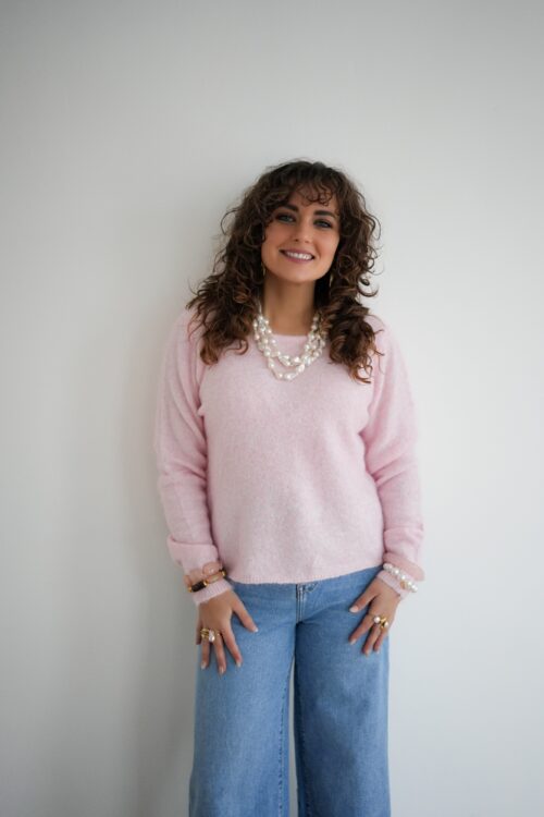 Alternative view of Alba Sweater Lace Detail Pink -