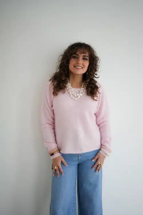 Alternative view of Alba Sweater Lace Detail Pink -