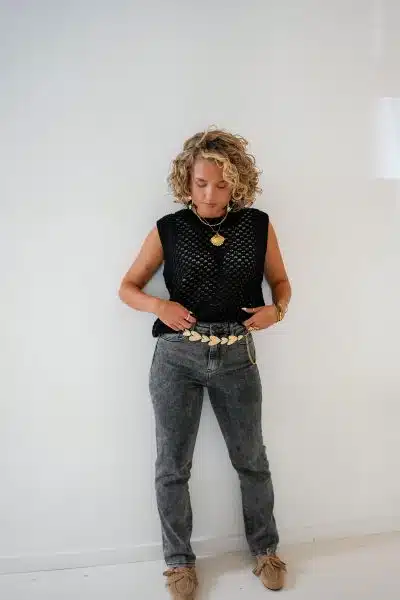 Sara Top Black Gold - Afbeelding 2