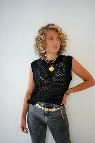 Sara Top Black Gold
