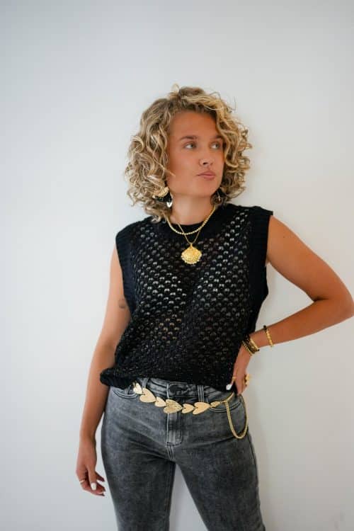 Sara Top Black Gold