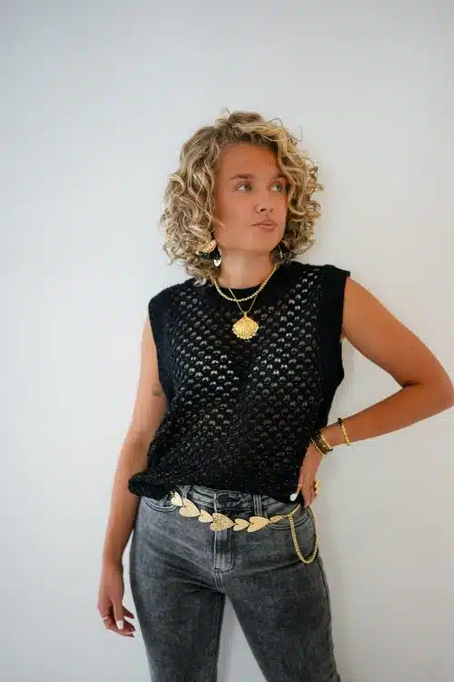 Sara Top Black Gold