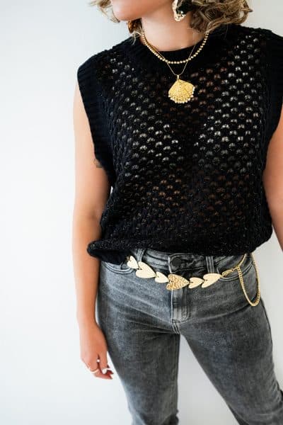 Sara Top Black Gold - Afbeelding 3