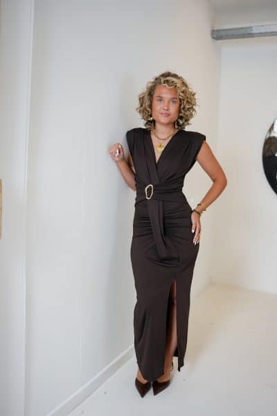 Sanne Dress Brown - Afbeelding 2