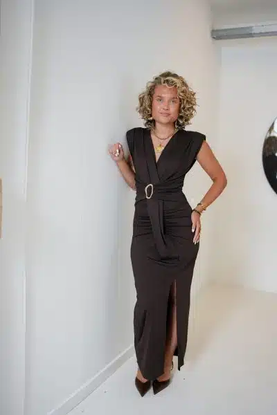 Sanne Dress Brown - Afbeelding 2