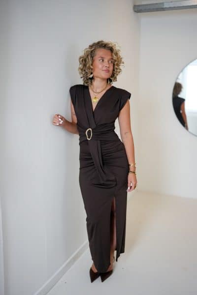 Sanne Dress Brown - Afbeelding 5