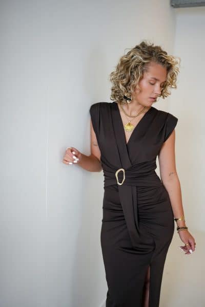 Sanne Dress Brown - Afbeelding 6