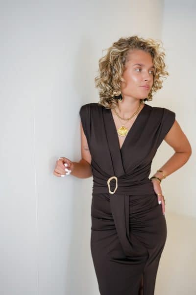 Sanne Dress Brown - Afbeelding 3