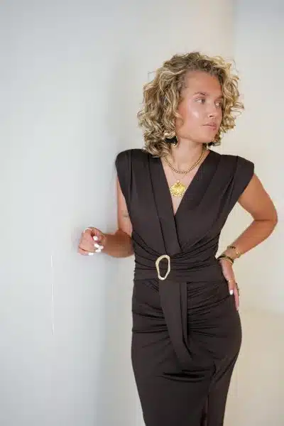 Sanne Dress Brown - Afbeelding 3