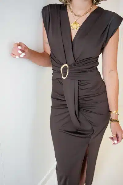 Sanne Dress Brown - Afbeelding 4