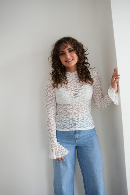 Fleur Mesh Top White |