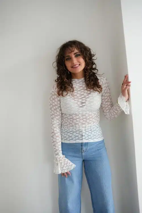 Fleur Mesh Top White |