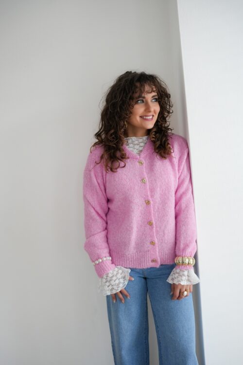 Cynthia Cardiagan Pink Heart Detail *