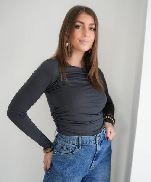 Lofty Manner Top Celine Dark Grey