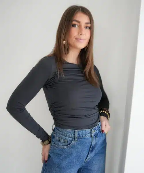 Lofty Manner Top Celine Dark Grey