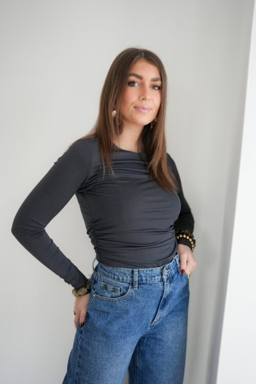 Lofty Manner Top Celine Dark Grey