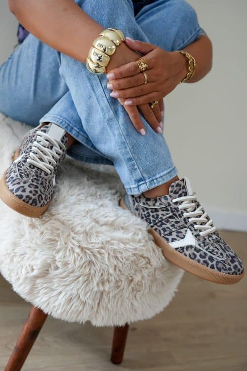 Dwrs Mirabel Leopard Beige Sneaker