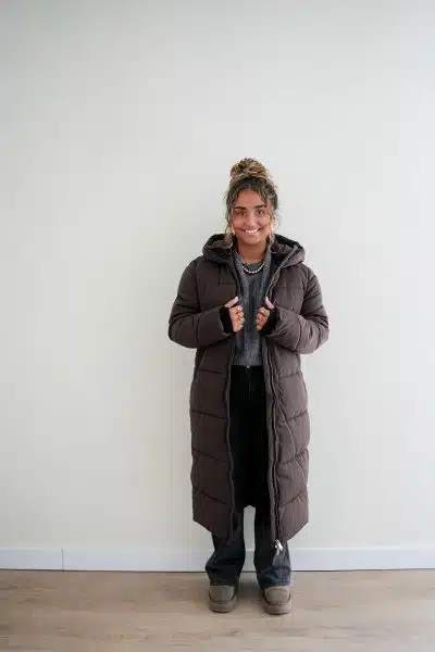 (Pre-order) Long Puffer Coat Brown - Afbeelding 6