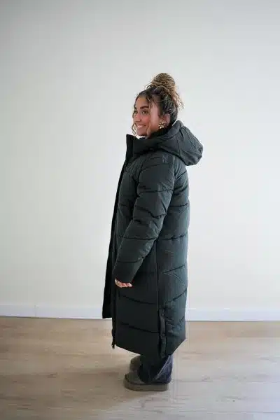 (Pre-order) Long Puffer Coat Dark Green - Afbeelding 3