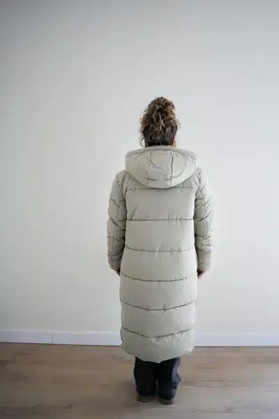 (Pre-order) Long Puffer Coat Soft Green - Afbeelding 5