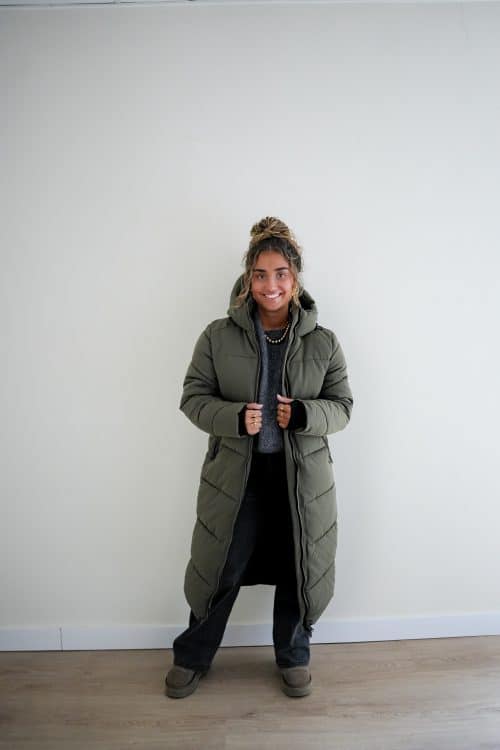 (Pre-order) Long Puffer Coat Khaki