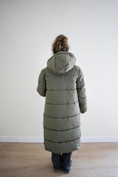(Pre-order) Long Puffer Coat Khaki - Afbeelding 4