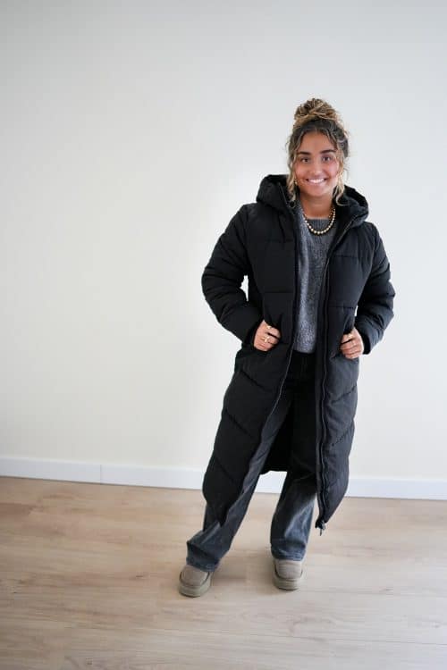 (Pre-order) Long Puffer Coat Black