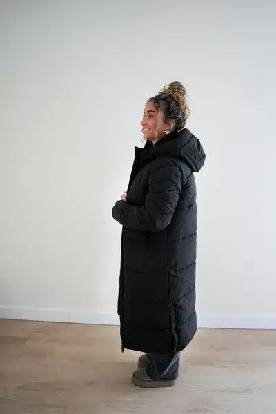 (Pre-order) Long Puffer Coat Black - Afbeelding 3