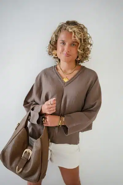 Abby Blouse Khaki - Afbeelding 3