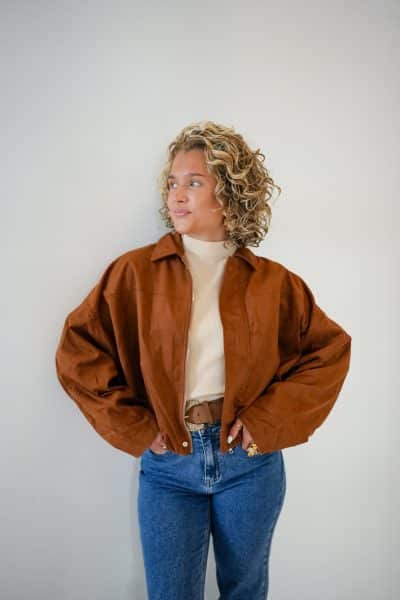 Anais Suedine Jacket Cognac - Afbeelding 5