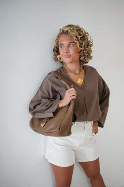 Abby Blouse Khaki - Afbeelding 5