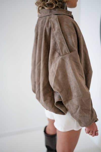 Zira Suedine Jacket Taupe - Afbeelding 4