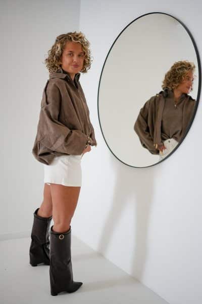 Zira Suedine Jacket Taupe - Afbeelding 8
