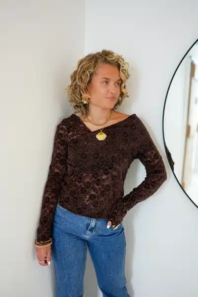 Mowi Lace Top Choco - Afbeelding 7
