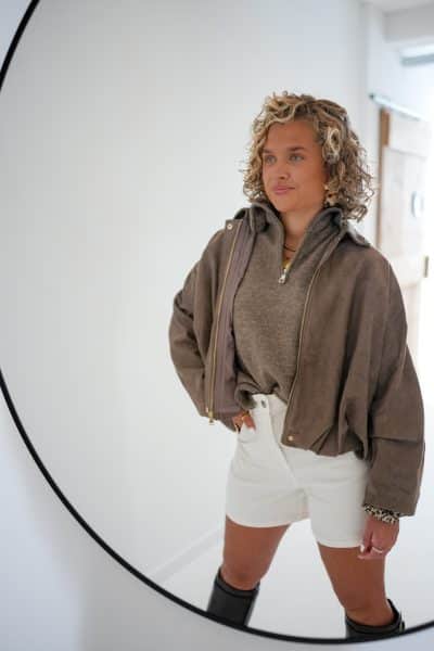 Zira Suedine Jacket Taupe - Afbeelding 3